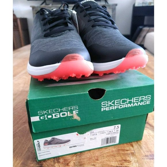 NWT Skechers Go Golf Ultra Flight Black/Pink Cushioned Golf Shoes  Size 7.5M - Picture 3 of 6
